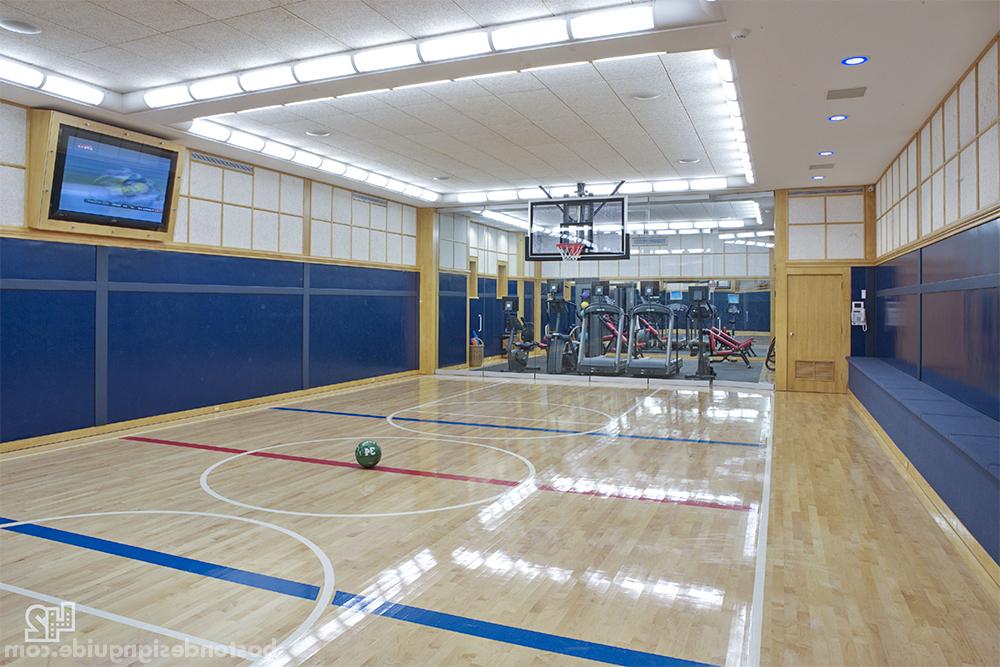 custom home gym and basketball court
